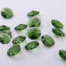 20pcs 14mm Dark Green Crystal Octagonal bead Decoration Crystal chandelier part picture
