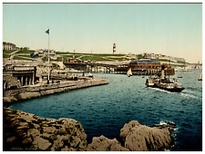 England. Plymouth. The Hoe, from the Rusty Anchor. Vintage Photochrome by P.Z, picture