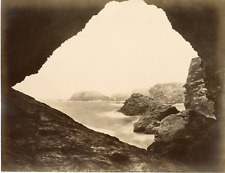 France, Belle Ile, La Grotte de l'Apothecary Vintage Albumen Print.  Ti  picture