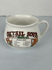 Vintage Oxtail Soup mug bowl with recipe, white green orange picture