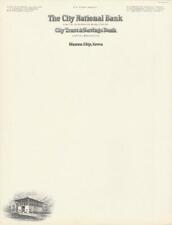 Frank Lloyd Wright Designed City National Bank 1920's Letterhead  Mason City, Ia picture