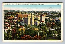 Hollywood CA-California, Aerial Hollywood From The Hills Vintage c1936 Postcard picture