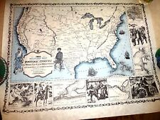 ILLUSTRATED MAP 1860 MILITARY MAP OF THE USA FORTS MILITARY POSTS HARBORS 1966 picture