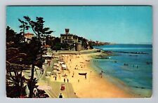 Portugal, Beach at Estoril, Vintage Postcard picture