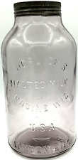Horlick’s Malted Milk Purple Hue Glass Large Lidded Jar Racine WI USA London Eng picture