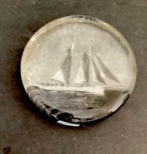 Timberwind Masted Ship Glass Paerweight Portland Maine 4” Nautical Ship Fine picture