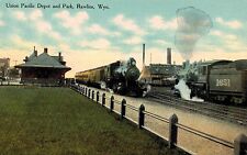 Rawlins,Wyoming,Union Pacific R.R.Depot & Park,Carbon County,c.1909 picture