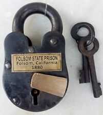 Padlock Folsom Prison California 1880 Brass Logo Lock Antique Finish picture