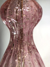 Antique Murano Barovier Toso Pink Art Glass Bullicante Bubble Silver Flake Vtg picture