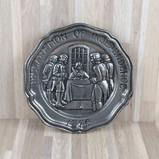 Vintage 1973 Declaration Of Independence 1776 Pewter Hanging Plate ~ Sexton USA  picture