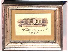 1969 Pat Nixon White House Gift original signed of framed picture of White House picture