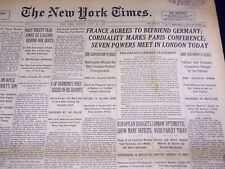 1931 JULY 20 NEW YORK TIMES - FRANCE AGREES TO BEFRIEND GERMANY - NT 2215 picture