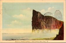 Perce Rock Landmark Quebec Canada Scenic Landmark WB Cancel WOB Postcard picture