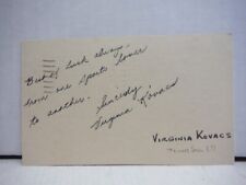 Autograph of Virginia Kovacs, tennis star picture