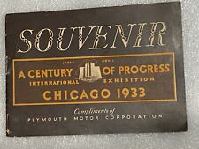 Vtg 1933 Chicago Expo Plymouth Motor Co Souvenir Booklet picture