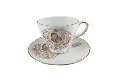 CHARLES & DIANA COMMEMORATIVE CUP & SAUCER THE BIRTH OF THEIR FIRST CHILD READ picture