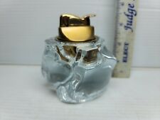 Vintage Table Cigar Lighter  Clear Glass Ice CUBE Modernist Design Mid Mod  picture