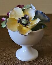 Vintage CROWN ROYAL Bone China England 3 Flower Bouquet in Urn Vase Porcelain picture