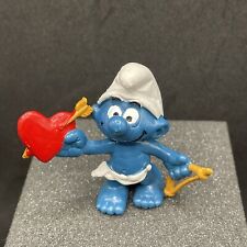 20128 Cupid Smurf Amour Valentine 2” Vintage 1980 Smurfs Figurine Peyo Hong Kong picture