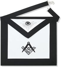 masonic regalia black funeral apron black embroidery black ribbon size 14