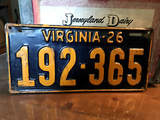 1926 Virginia License Plate Tag Original Vintage Antique 192365 picture