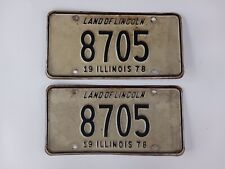 1978 Illinois License Plates Pair 8705 picture