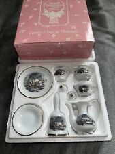 Vintage Avon Small Treasures Currier & Ives In Miniature Tea Set 9pc New picture