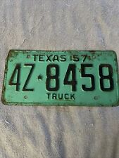 1957 Vintage Truck Texas License Plate 4Z 8458 picture