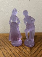 VTG Murano Neodymium Alexandrite Frosted Purple Lilac Glass Man Woman Colonial picture
