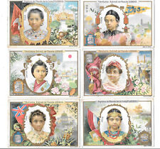 LIEBIG TRADE CARDS, TYPES OF ASIAN WOMEN 1900 Set of 6 Cards (S622 French) Rare. picture