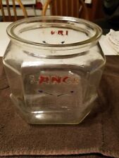 VINTAGE SMALL  LANCE COOKIE  CRACKER   8 SIDED GLASS JAR  COUNTRY STORE picture