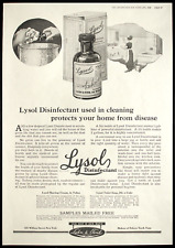 1920 LYSOL Disinfectant Household Cleaning Apothecary-Style Bottle Vtg PRINT AD picture