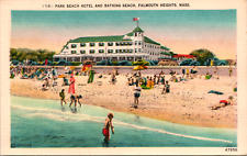 Falmouth Heights Massachusetts Park Beach Hotel Ocean Vintage c 1940s Postcard picture
