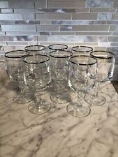 Eight Crystal  Wine Glasses/ Water Goblets By Schott - Zwiesel picture
