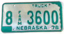 Nebraska 1976 Farm Truck License Plate Tag Vintage Garage Hall Co Collector picture