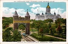 Bird's Eye View Bushnell Park Showing State Capital & Memorial Postcard spc7 picture