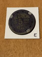 Vintage $5 El Rancho Vegas Casino Chip - Smcrown Mold With Fire Damage picture