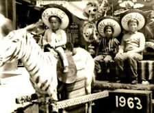 1963 RPPC Photo Prop Boys Wearing Sombreros  Mexico Real Photo Postcard (A13)  picture