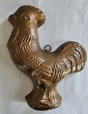 Hanging Vintage Rooster Chicken Copper Mold / Farmhouse Kitchen Wall Decor  picture