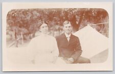 Postcard RPPC Couple Sitting in a Hammock picture