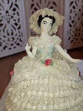  Vintage Dresden lace woman figurine picture
