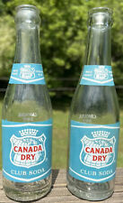 Canada Dry Club Soda Bottles Glass Duraglas  7 oz ACL New York 1956 Vintage Blue picture