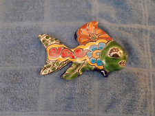 TALAVERA Hand Painted Mexican Pottery Tropical Fish Wall Hanging Decor picture