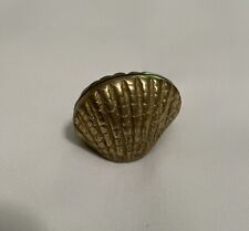 Vintage Solid Brass Miniature Clam Shell Figurine, Paperweight picture