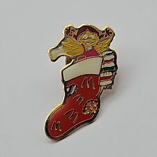Vintage McDonald’s Badge Pin Birdie In A Stocking Rare Collectable Pin 1990s picture