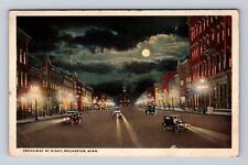 Rochester MN-Minnesota, Broadway At Night, Advertisement, Vintage Postcard picture