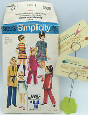 Vintage 1970's Simplicity Pattern 9093 CUT Child Girl Dress Pant Suit Size 5 picture