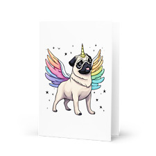 Unicorn Pug Greeting Card | 3 sizes picture