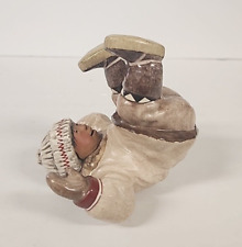 C. Alan Johnson “PJ” Alaskan Boy Child Inuit  Pottery Figurine Signed 1999 picture