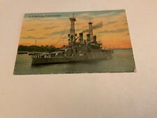U.S.S. Battleship Columbia ~ Insignia - 1909 Stamped  Antique Postcard picture